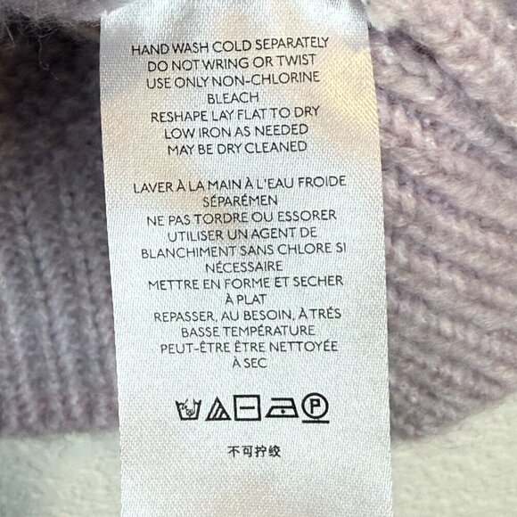 Pilcro Cable Knit Sweater Purple Turtleneck Chunky Medium - Picture 10 of 12